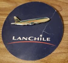 LanChile LAN Airline Airplane Advertising Enamel Lapel Pin With Circle Card Back picture