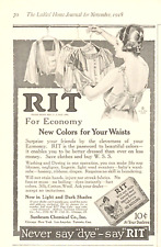 1918 WWI era RIT DYE clothing antique PRINT AD Women hanging laundry picture