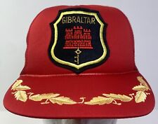 Vintage Gibraltar Red Mesh Trucker Cap Snapback Hat picture