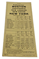 OCTOBER 1970 PENN CENTRAL FORM 70 BOSTON NEW YORK TURBOLINER PUBLIC TIMETABLE picture