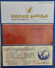 Bahrain gulf air lot of 3 different airlines passenger tickets baggage check AB picture