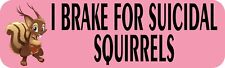 10x3 Pink I Brake for Suicidal Squirrels Magnet Car Truck Vehicle Magnetic Sign picture