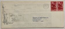 RARE 1956 BRANIFF AIRWAYS SILVER SERVICE COVER FIRST DAY OF ISSUE WITH LETTER picture
