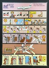 1989 ODYSSEY INTERNATIONAL Boeing 737-300 SAFETY CARD airlines airways CANADA picture