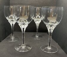 Vintage Belfor Exquisite Crystal Wine Glasses 4 Bohemian Black Core MCM 1970's picture