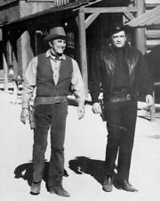 A Gunfight 1970 western Johnny Cash Kirk Douglas on set in town 24x36 Poster picture