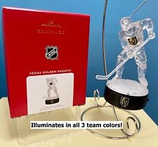 MINT/SOLD OUT 2021 Hallmark Ornament NHL VEGAS GOLDEN KNIGHTS Hockey/LIGHTS UP picture