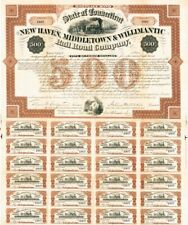 New Haven, Middletown and Willimantic Railroad - 1871 Railway 7% Mortgage Bond ( picture