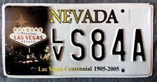 Expired Nevada LAS VEGAS CANTENNIAL Embossed License Plate S84A picture
