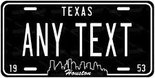 Houston Texas Customized BLK License Plate Novelty for Auto ATV Bike Motorcycle picture