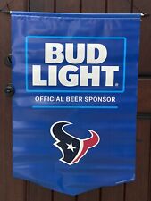 Houston Texans Bud Light Budweiser Vinyl Banner Thick Blue Double Sided 46” New picture