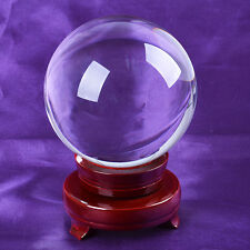 LONGWIN 120MM Clear Crystal Ball Meditation Glass Sphere Photo Prop Free Stand picture