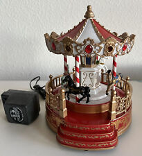 Holiday Classic Carousel Light Musical 4 Horses Vintage Look picture