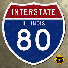 Illinois Interstate 80 route marker highway sign Lansing Joliet Moline 12x12 picture