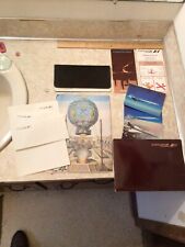 vintage lot of concorde air france items MENU POSTCARDS LEATHER DOCUMENT HOLDER picture