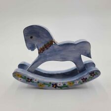 Vintage Wooden Hand Painted Rocking Horse Figure picture