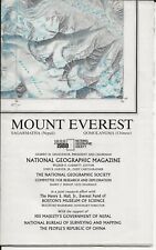 National Geographic Original Nov 1988 Map Of Mount Everest 36” X 22” Poster picture