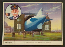 Gallicromo Blimp Airship Spanish Advertisement Trade Card Zeppelin in Hanger picture