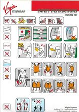 Safety Card - Virgin Express - B737 - Brown Safety Title (S4550) picture