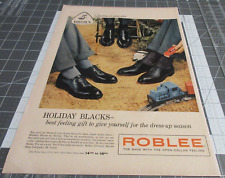 1957 Brown Shoe Co Roblee Holiday Blacks, Vintage Print Ad picture