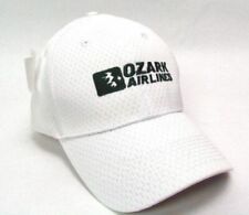 Ozark Airlines White Embroidered Logo Adjustable Mesh Baseball Golf Cap Hat New picture