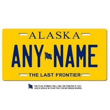Personalized Alaska License Plate for Bicycles, Kid's Bikes, Atv's & cars Ver 2 picture