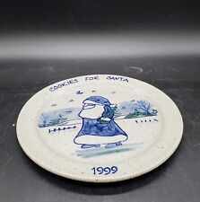 Vintage Handmade Great Bay Pottery Cookies For Santa 1999 Plate Art Pottery 8