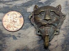 Unique Vintage Lions Head Miniature Brass Hook, Hanger, Small Scale, Old picture