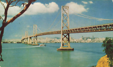 San Francisco CA, Oakland Bay Bridge, Gray Line Tours 15 & 16, Vintage Postcard picture
