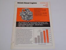 Detroit Diesel Engines 6V-TTA Fuel Squeezer Plus Trucking 1979 Old Brochure CV92 picture