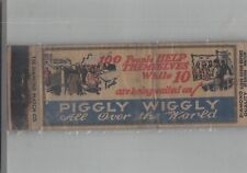 1930s Matchbook Cover Diamond Quality Piggly Wiggly Grocery Full Length picture