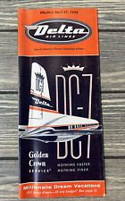 Vintage April 27 1958 Delta Air Lines Schedule Pamphlet Brochure picture