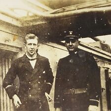 Rare 1917 Postcard Lt. Carpender w/ First German Officer Captured U-58 Submarine picture