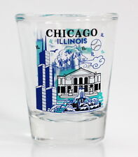 CHICAGO ILLINOIS LANDMARKS AND ATTRACTIONS COLLAGE SHOT GLASS SHOTGLASS picture