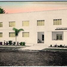 c1940s St. Petersburg, Fla. Stanton Hotel Patio Porch SHARP Hand Colored PC A170 picture