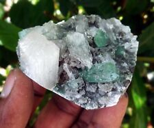 Green APOPHYLLITE On STILBITE & CHALCEDONY Matrix Minerals N-11.23 picture