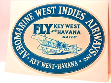 Aeromarine West Indies Vintage Style Travel Decal / Vinyl Sticker, Luggage Label picture