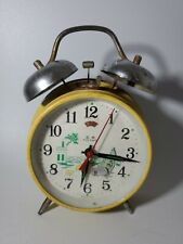 Vintage Five Rams Yellow Alarm Clock w/ Twin Bells UNTESTED  picture