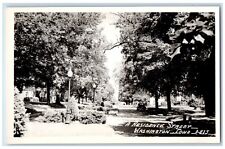 Washington Iowa IA Postcard RPPC Photo A Residence Street Car Scene Trees c1940s picture