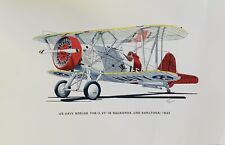 US Navy Boeing F4B-3 VF-1B Squadron Quality Art Print Signed By Wirt Silvis 1991 picture