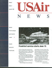 US Air NEWS 1/8 1990 Frankfurt Service; DC-9 Inspection + picture