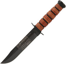 Ka-Bar 125th Anniversary USMC Stacked Leather Fixed Blade Knife 9226 picture
