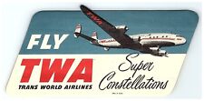 Luggage Airlines Label World Trans Vintage Super Constellations TWA Plane picture