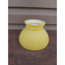 Vintage Ribbed Yellow Cased Glass Shade for Student Lamp 5 3/4