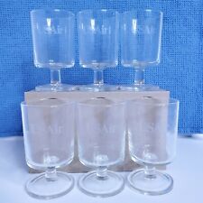Vintage USAir Airlines 4 Ounce Wine Glasses Set of 6 Luminarc Made in France picture