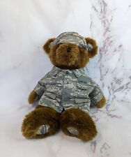 US Air Force Teddy Bear Forces Of America Plush 1989 USAF Camo Fatigues Vintage picture
