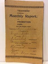 Antique Teachers Monthly Report Promotion Card 1894-1895, Greenville Illinois picture