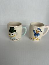 VTG  Ludwig Von Drake Duck & Donald Duck mugs Disney 1961 Japan Pink/blue Handle picture
