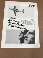 Fokker F28 Fellowship Airplane Jet 1970 Photo Print AD picture