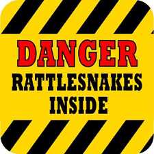 4in x 4in Danger Rattlesnakes Inside Vinyl Sticker Car Vehicle Bumper Decal picture